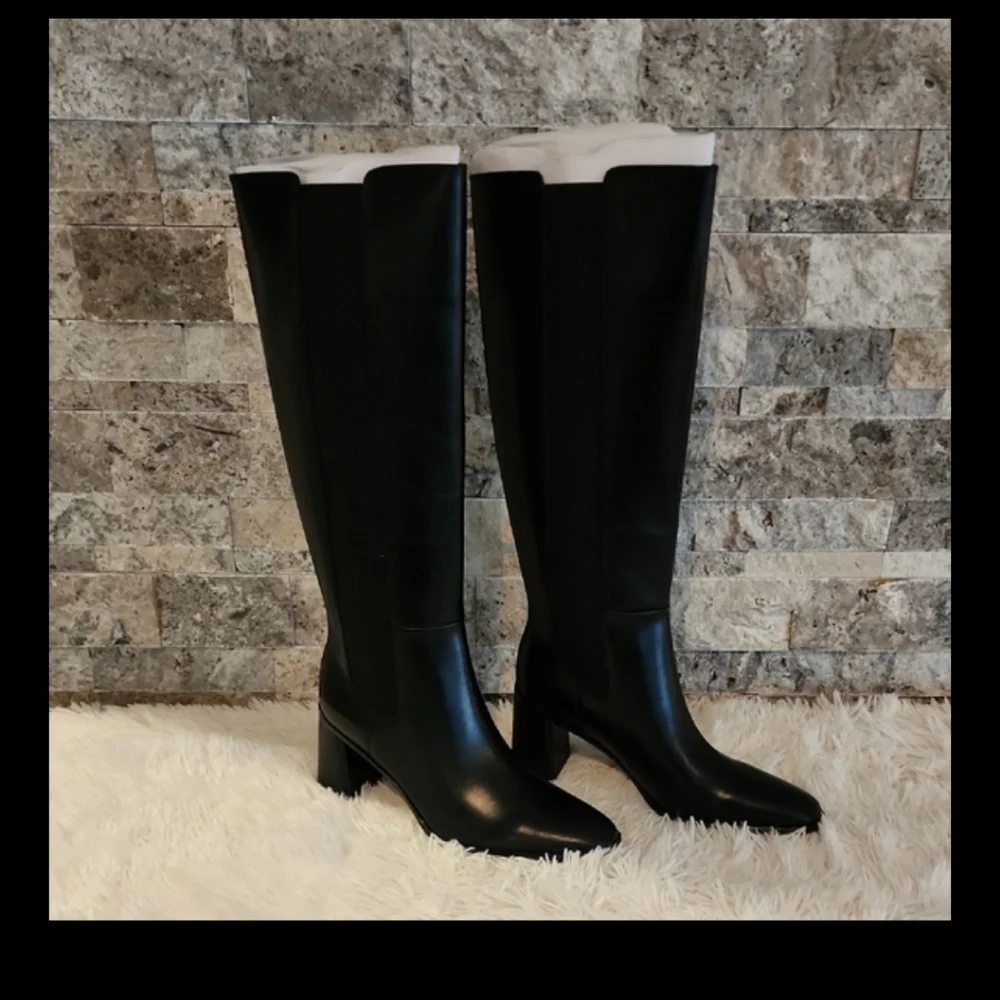 Tyra Tall Knee High Black Shoes